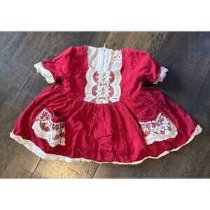 Vintage Red Dress 18 Months Bug Boutique Lace